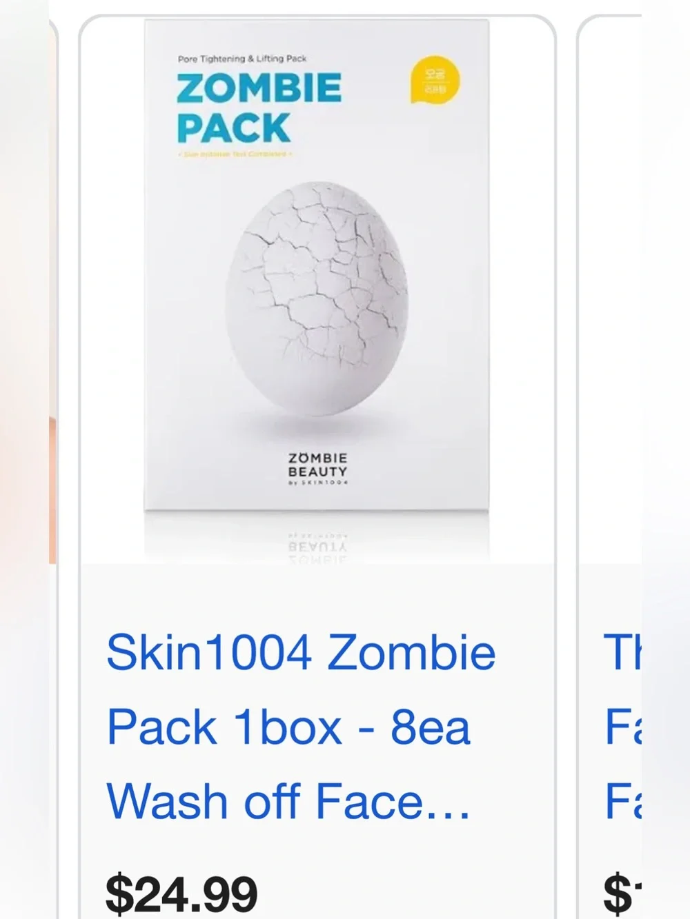 ZOMBIE BEAUTY Gray Zombie Pack Pore Tightening & Lifting Pack
